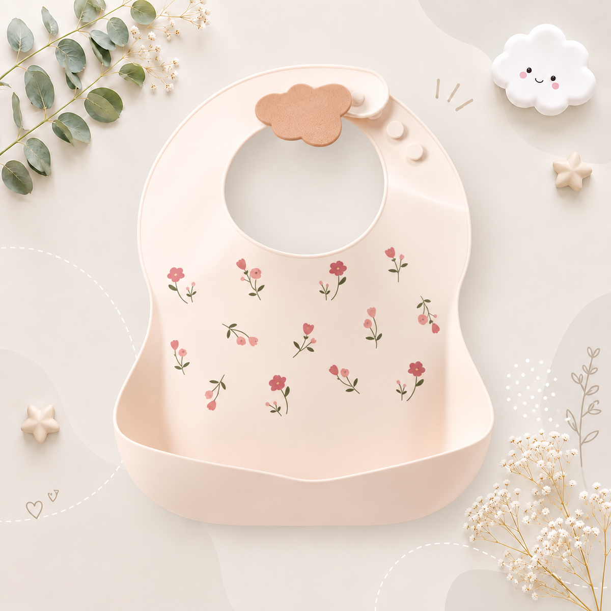 The Bowie - Waterproof Baby Silicone Feeding Bib Adjustable Soft Food Catcher for Babies & Toddlers