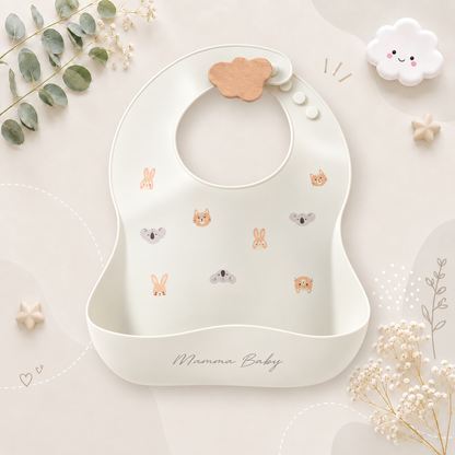 The Bowie - Waterproof Baby Silicone Feeding Bib Adjustable Soft Food Catcher for Babies & Toddlers