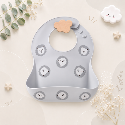The Bowie - Waterproof Baby Silicone Feeding Bib Adjustable Soft Food Catcher for Babies & Toddlers