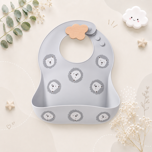 The Bowie - Waterproof Baby Silicone Feeding Bib Adjustable Soft Food Catcher for Babies & Toddlers