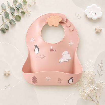 The Bowie - Waterproof Baby Silicone Feeding Bib Adjustable Soft Food Catcher for Babies & Toddlers