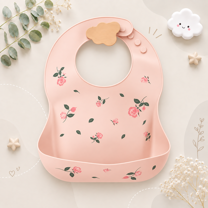 The Bowie - Waterproof Baby Silicone Feeding Bib Adjustable Soft Food Catcher for Babies & Toddlers
