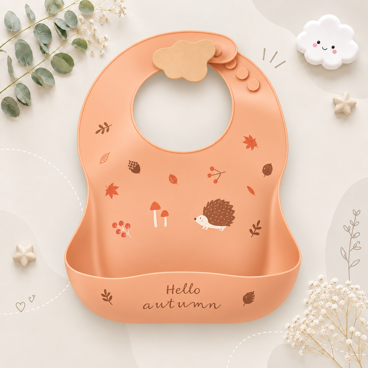 The Bowie - Waterproof Baby Silicone Feeding Bib Adjustable Soft Food Catcher for Babies & Toddlers