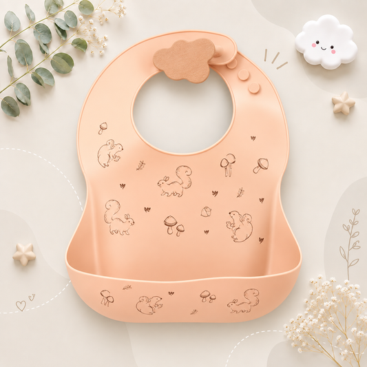 The Bowie - Waterproof Baby Silicone Feeding Bib Adjustable Soft Food Catcher for Babies & Toddlers