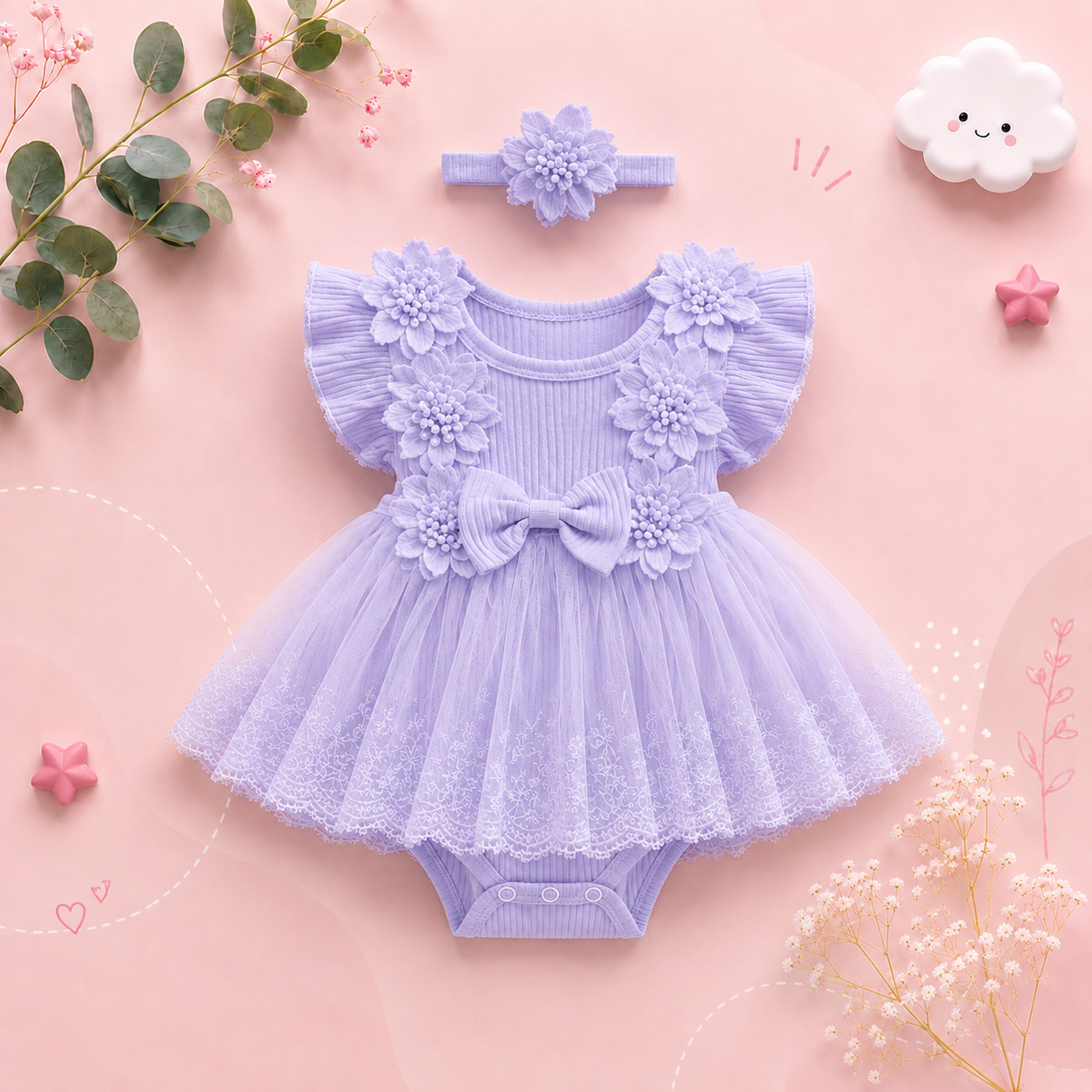 The Kamila - Baby Girl Ruffle Princess Dress