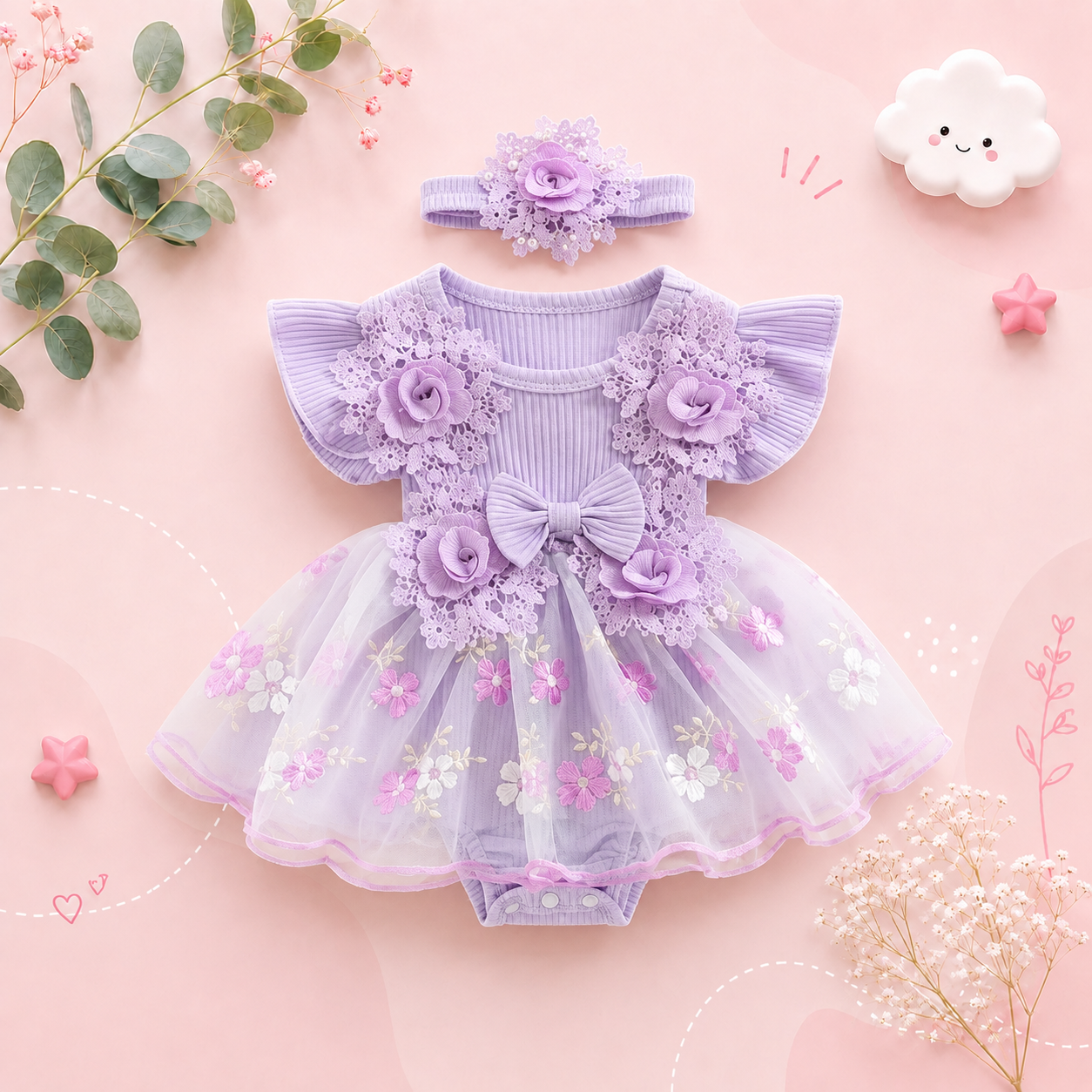 The Kamila - Baby Girl Ruffle Princess Dress