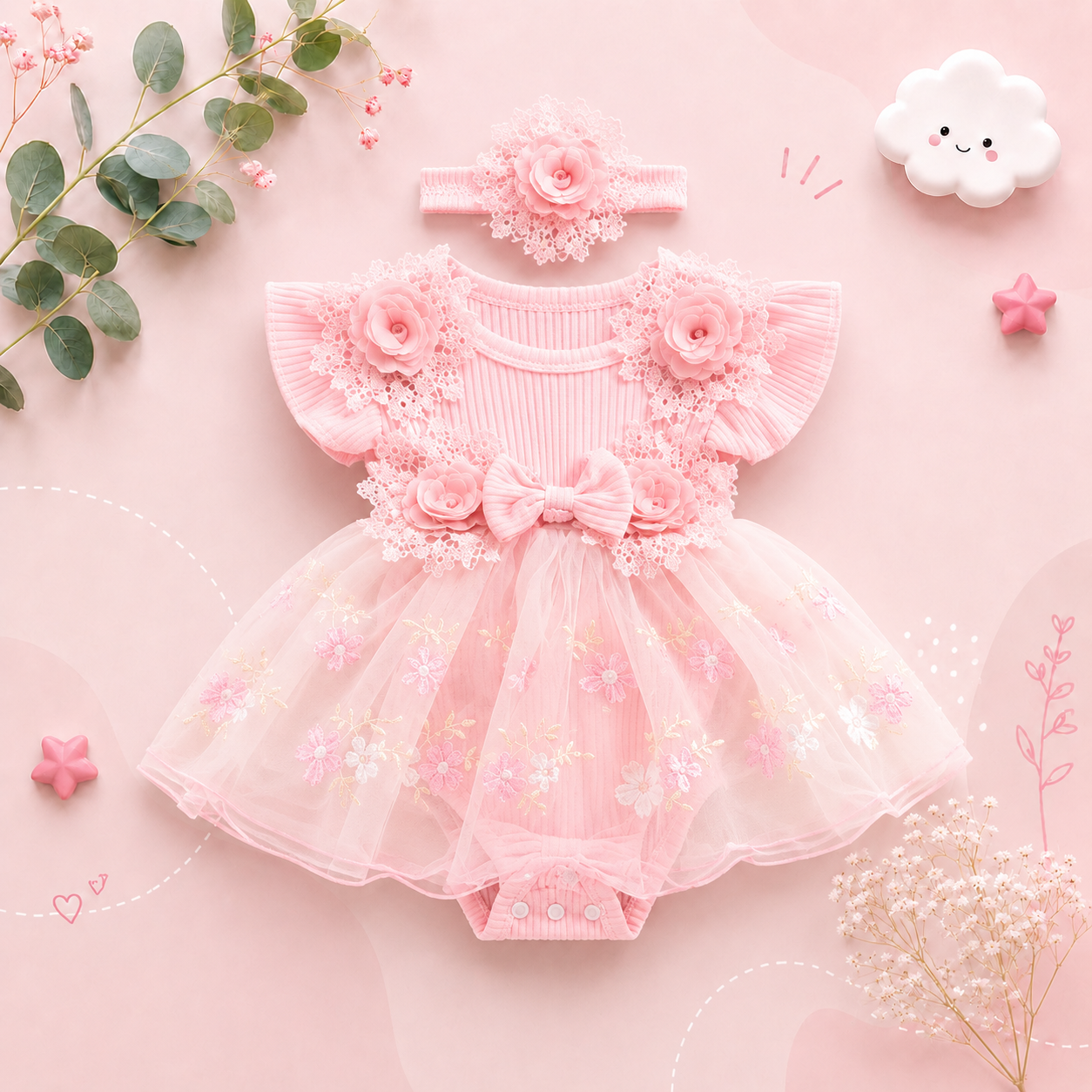 The Kamila - Baby Girl Ruffle Princess Dress