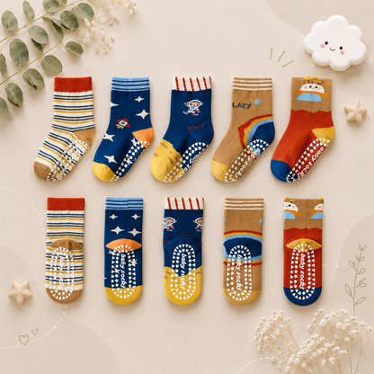 The Ace - Baby Unisex 5pairs Non-slip Floor Socks