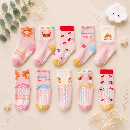 The Ace - Baby Unisex 5pairs Non-slip Floor Socks