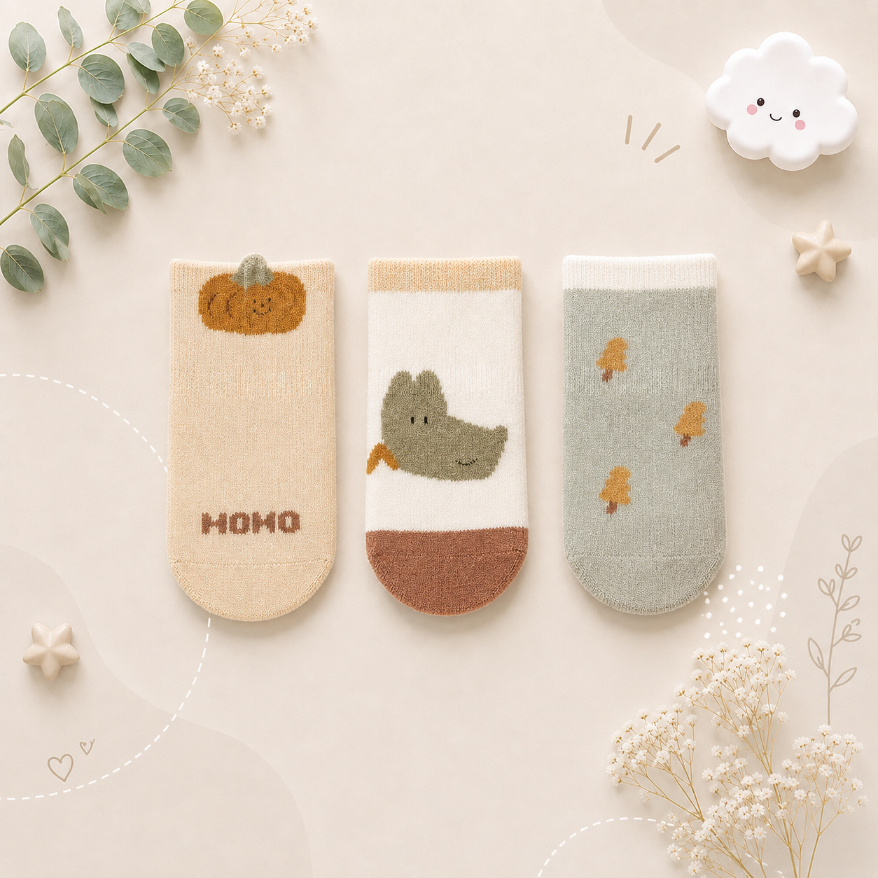 The Jace - Baby Unisex 3pairs Cute Cotton Socks