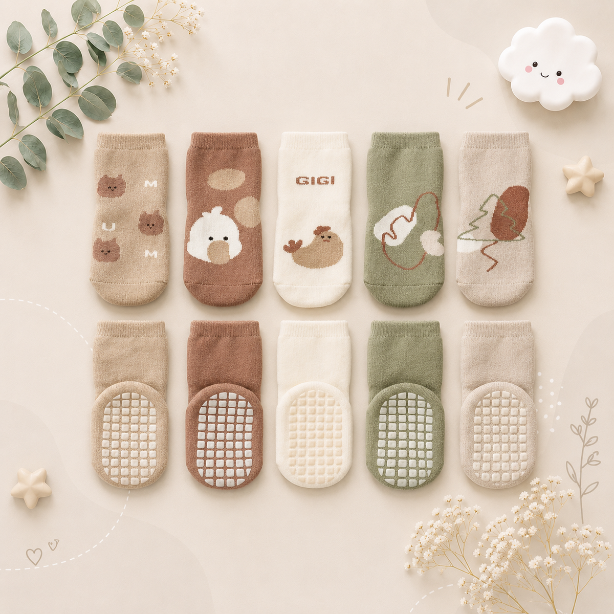 The Beau - Baby Unisex Anti-slip Children's Cartoon Floor Socks