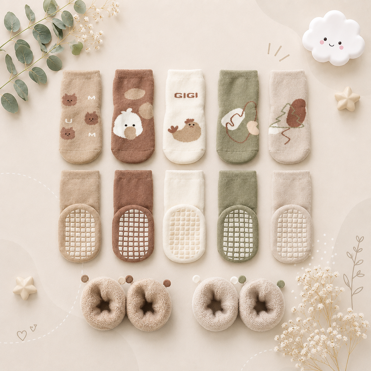 The Beau - Baby Unisex Anti-slip Children's Cartoon Floor Socks