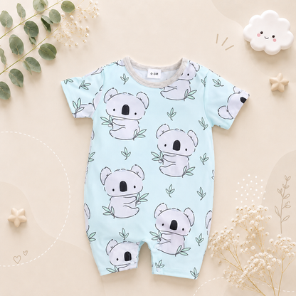 The Jensen - Baby Unisex Cute Koala Full Print Round Neck Romper