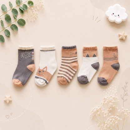 The Julian - Baby Unisex 5 pairs Cotton Socks