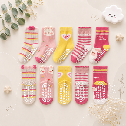 The Ace - Baby Unisex 5pairs Non-slip Floor Socks