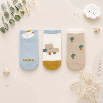 The Jace - Baby Unisex 3pairs Cute Cotton Socks