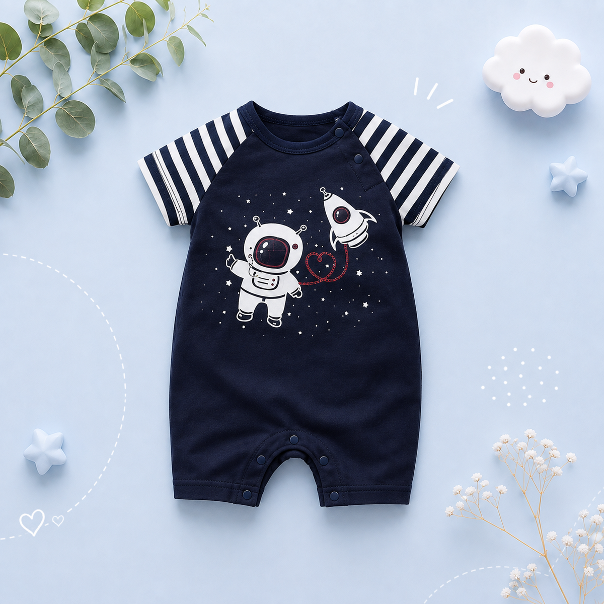 The Xavier - Baby Unisex Astronaut Print Jumpsuit