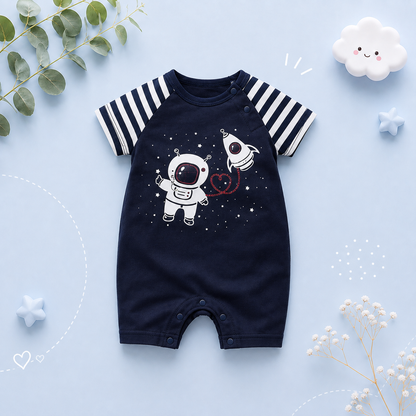 The Xavier - Baby Unisex Astronaut Print Jumpsuit