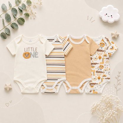 The Miguel - Baby Unisex 4pcs Short Sleeve Rompers