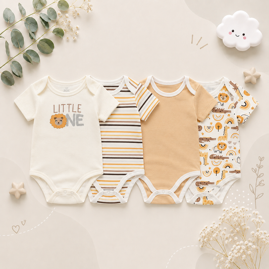 The Miguel - Baby Unisex 4pcs Short Sleeve Rompers