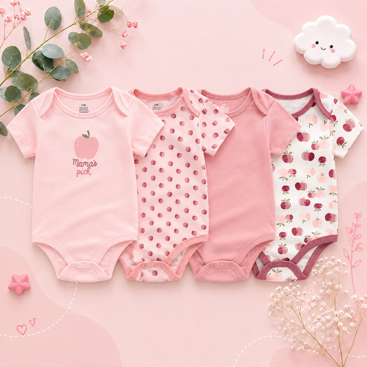 The Miguel - Baby Unisex 4pcs Short Sleeve Rompers