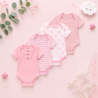 The Caleb - Baby Unisex 4pcs Cartoon Print Bodysuits