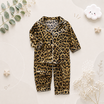 The Aziel - Baby Leopard Print Pajamas Set