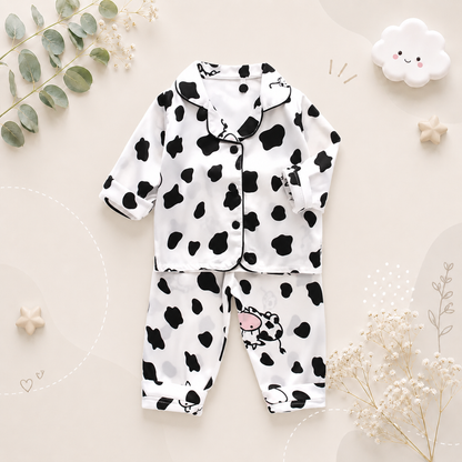 The Jodie - Baby Unisex Cute Print Pajamas Set - Cow Spot Print