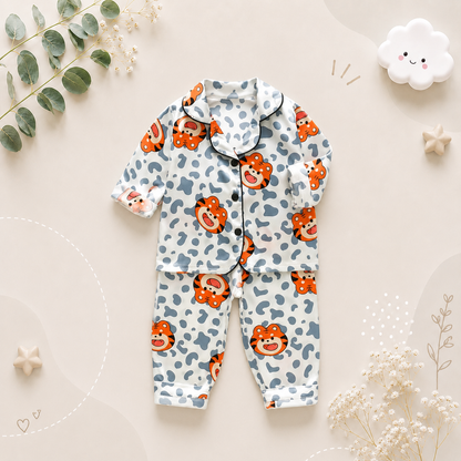 The Jodie - Baby Unisex Cute Print Pajamas Set - Baby Tiger Print