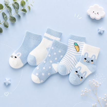 The Reese - Kids Pure Cotton Socks Light Blue