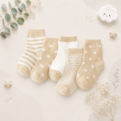 The Reese - Kids Pure Cotton Socks Light Brown