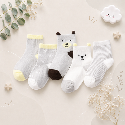 The Reese - Kids Pure Cotton Socks Gray