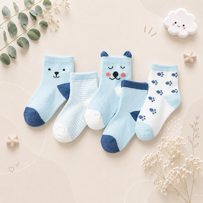 The Reese - Kids Pure Cotton Socks Light Blue