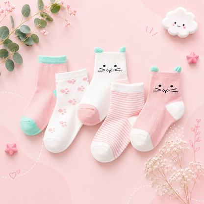 The Reese - Kids Pure Cotton Socks Pink