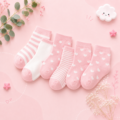 The Reese - Kids Pure Cotton Socks Pink