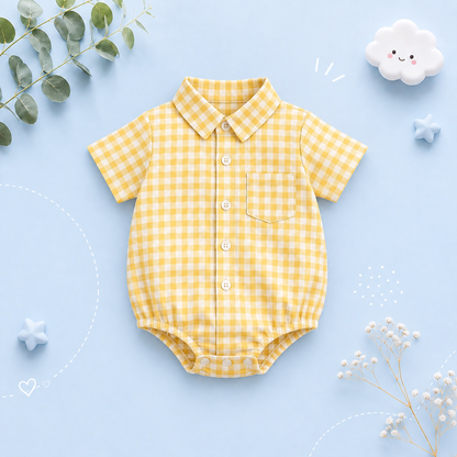 The Jasiel - Baby Boy Cotton Plaid Bodysuit