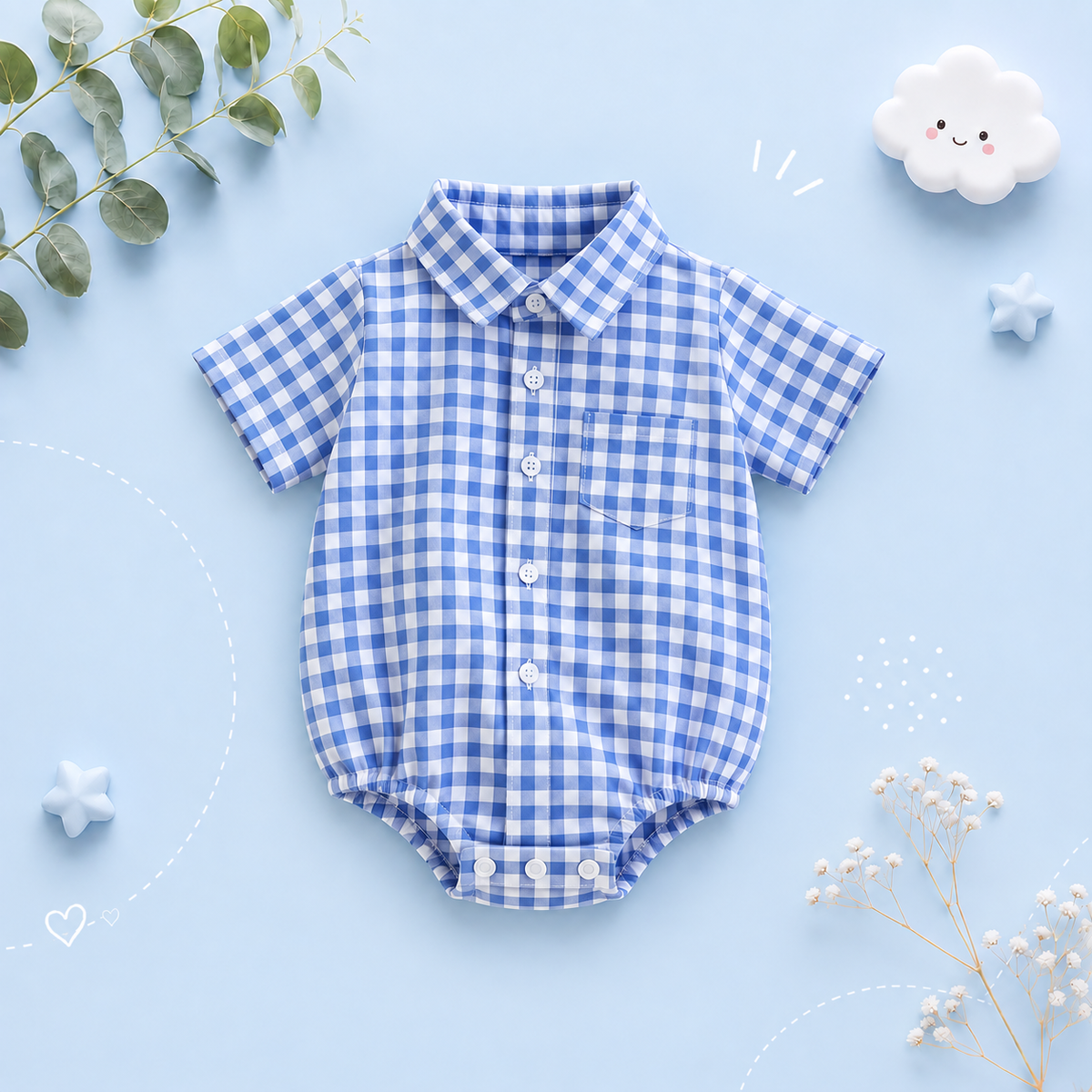 The Jasiel - Baby Boy Cotton Plaid Bodysuit