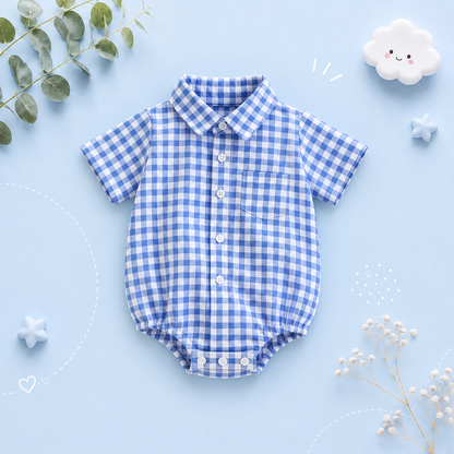 The Jasiel - Baby Boy Cotton Plaid Bodysuit