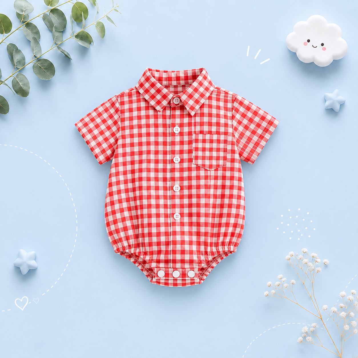 The Jasiel - Baby Boy Cotton Plaid Bodysuit
