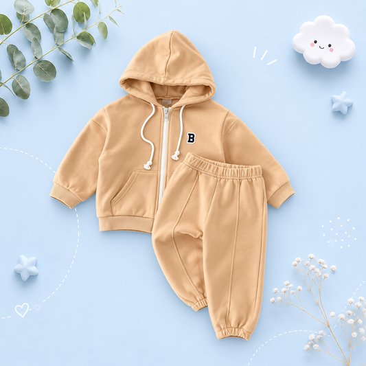 The Maverick - Baby Boy Jacket Hoodie + Elastic Sweatpants Jogger Set