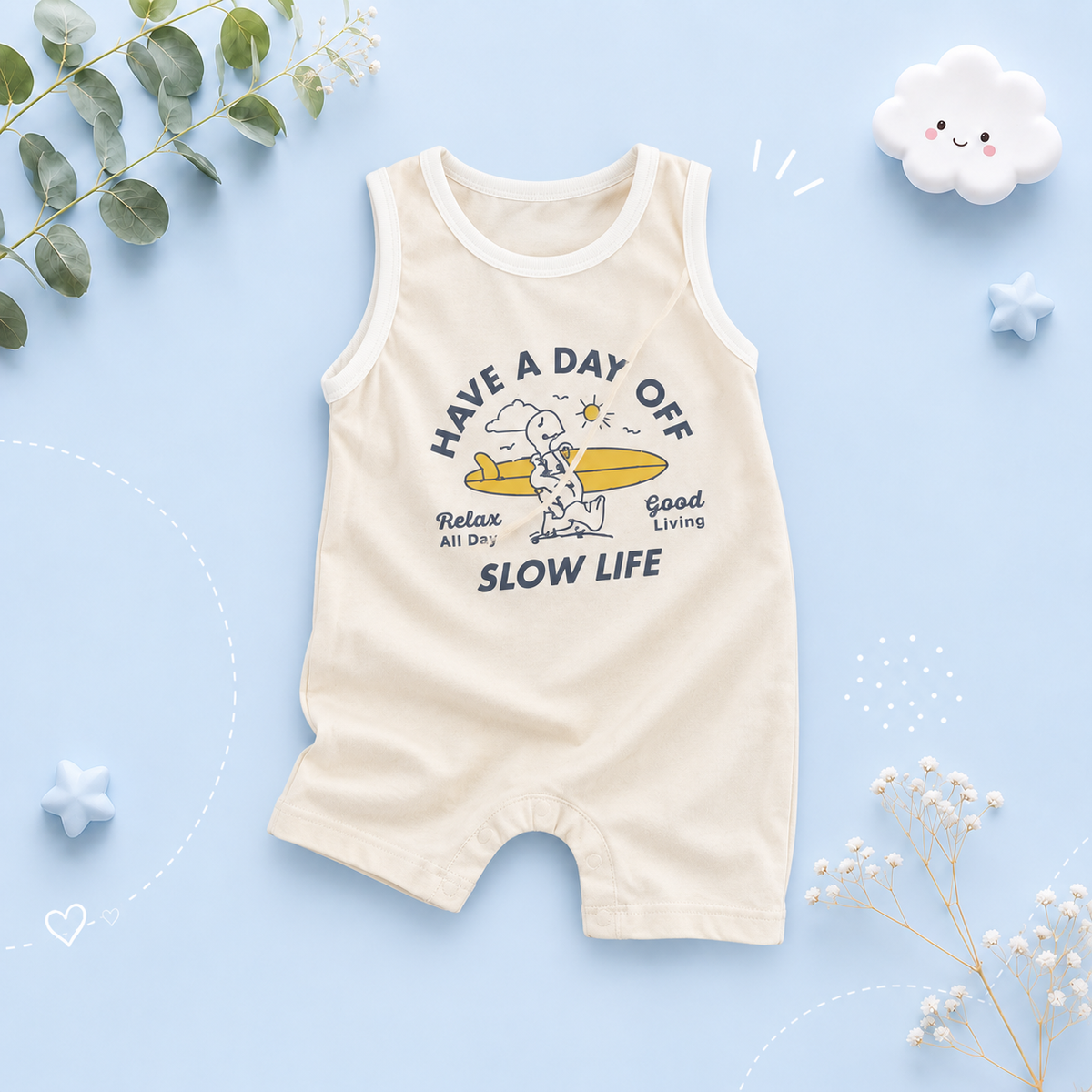 The Everett - Baby Boy Cartoon Print Short Sleeve Outfit