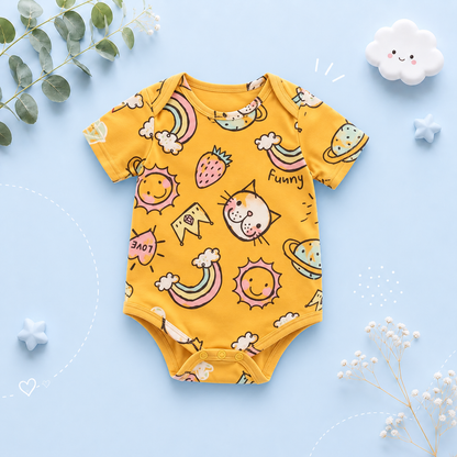 The George - Baby Unisex Short Sleeve Cute Cartoon Romper