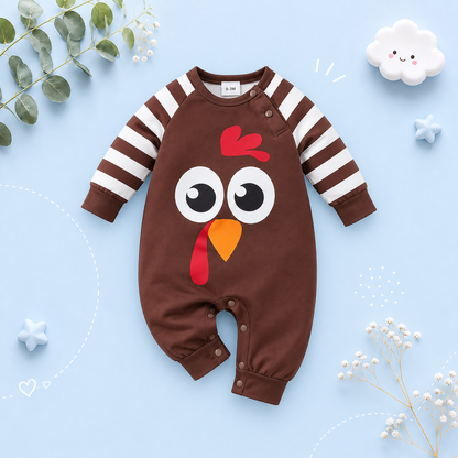 The Arturo - Newborn Baby Thanksgiving Turkey Romper Long Sleeve Autumn Winter Outfit
