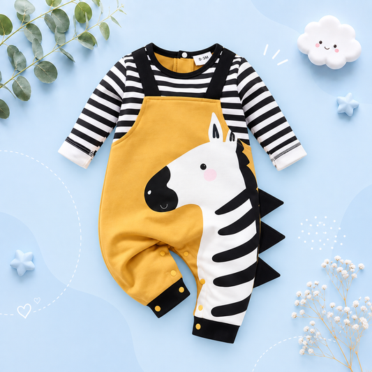 The Ahmed - Unisex Baby 3D Zebra Print Long Sleeve Romper Spring Autumn One Piece Outfit