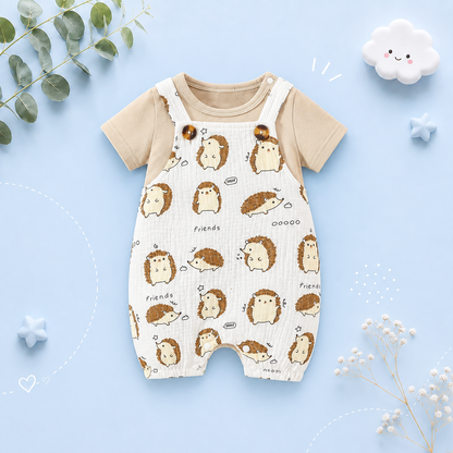 The Creed - Baby Boy 2PCS Animal T-Shirt & Suspender Shorts Summer Outfit Set