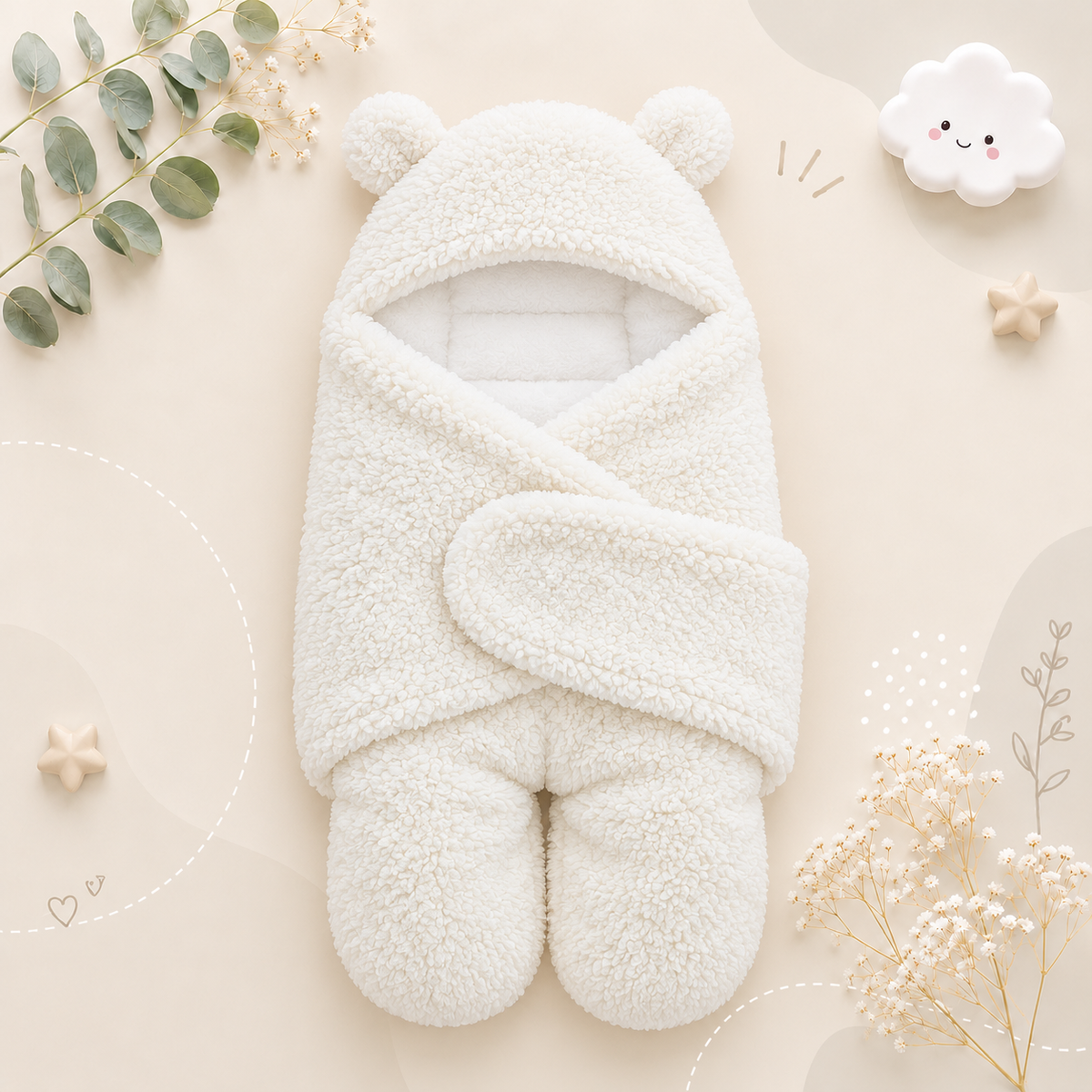 The Bailey - Baby Winter Fleece Romper Super Soft Swaddle Blankets