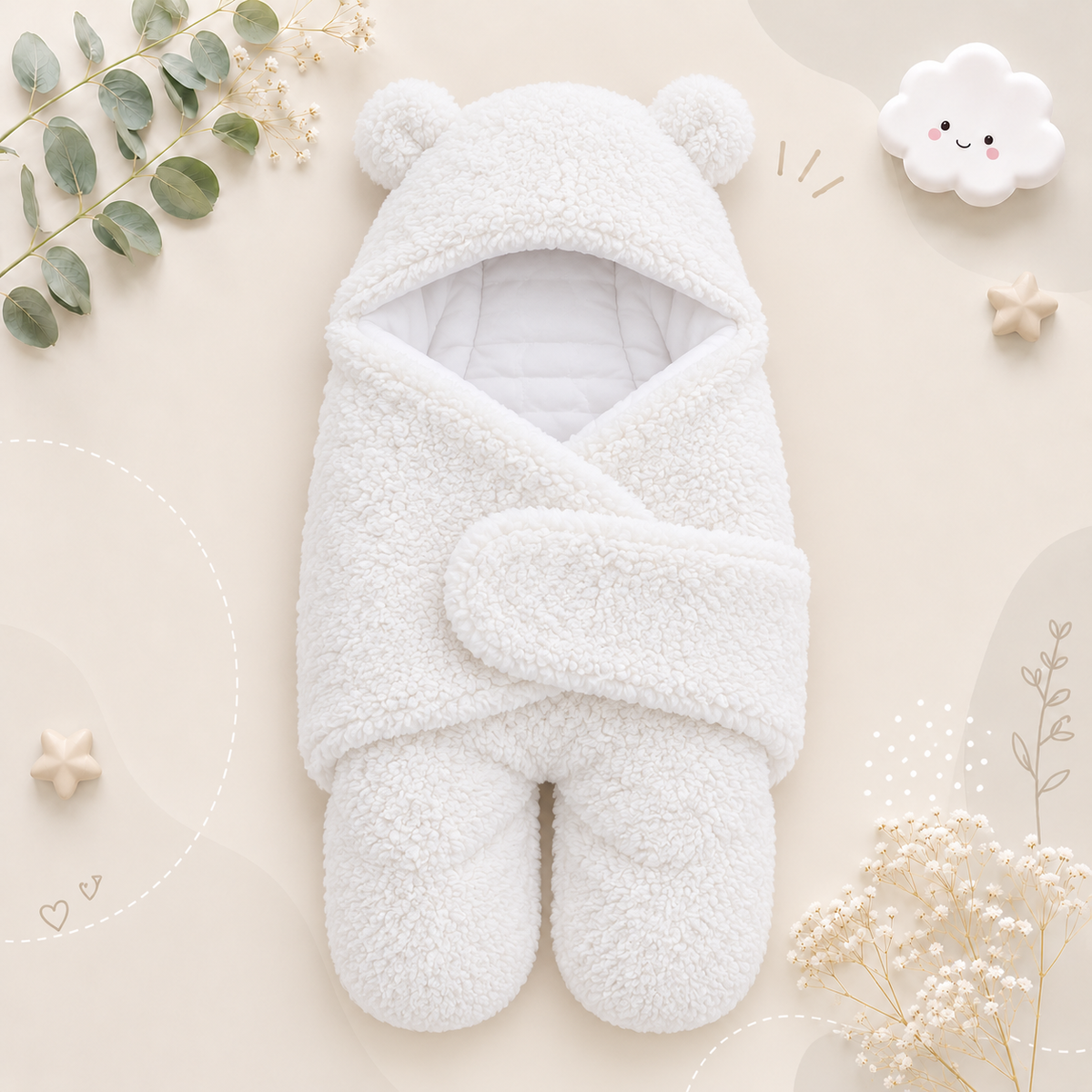 The Bailey - Baby Winter Fleece Romper Super Soft Swaddle Blankets