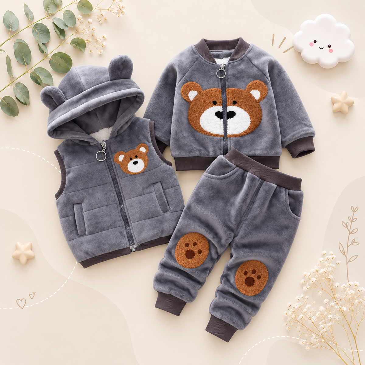 The Zahir - Baby Unisex Winter Tracksuit Set, Warm Unisex Infant Outfit