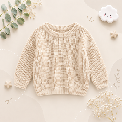 The Penny - Baby Unisex Knitted Sweater, Long Sleeve Autumn Winter Pullover