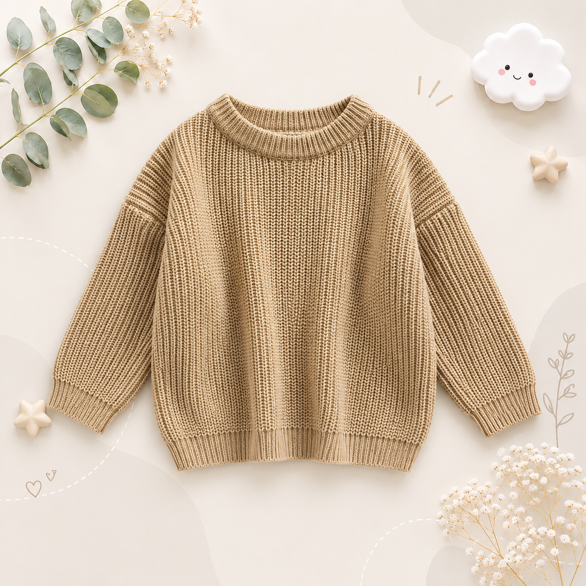 The Penny - Baby Unisex Knitted Sweater, Long Sleeve Autumn Winter Pullover